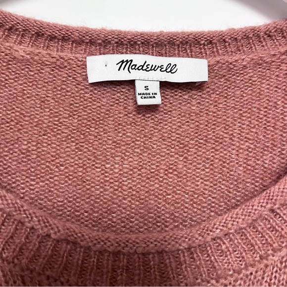 Madewell Womens Chelsea Pocket Pullover Sweater Boxy Small Alpaca Blend Salmon - Picture 7 of 11